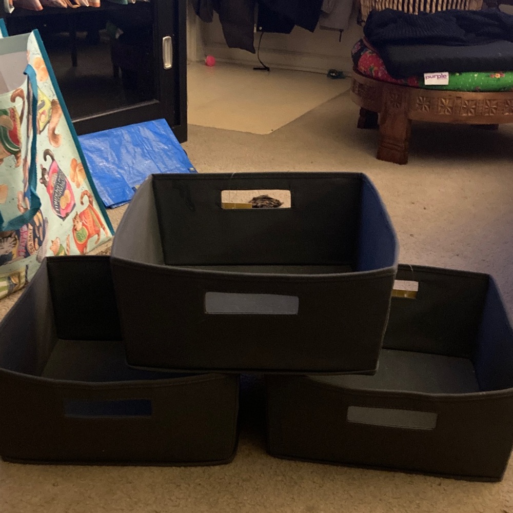 Charcoal Fabric Storage Bin - Gray - Unbranded